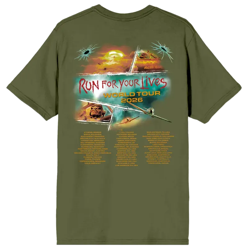 Iron Maiden Aces High 2026 Tour Tee back