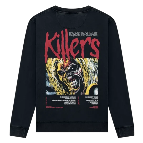 Iron Maiden Killers 45 Tracklist Vintage Sweatshirt back