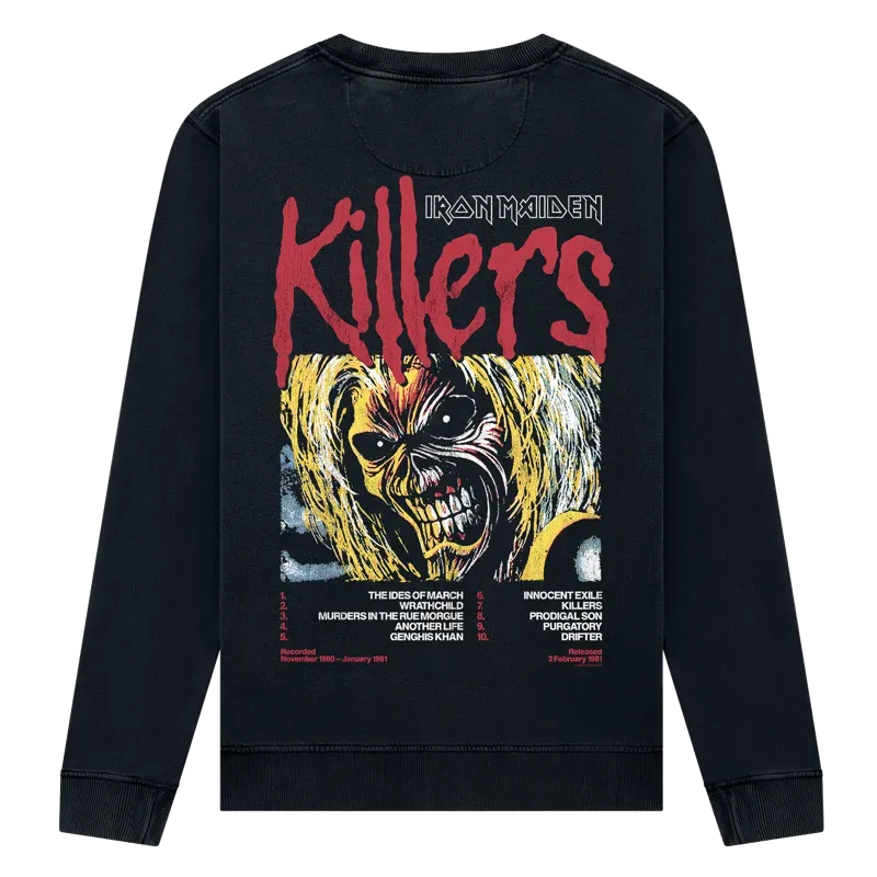 Iron Maiden Killers 45 Tracklist Vintage Sweatshirt back