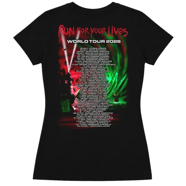 Iron Maiden Ladies Run For Your Lives 2026 Tour Tee