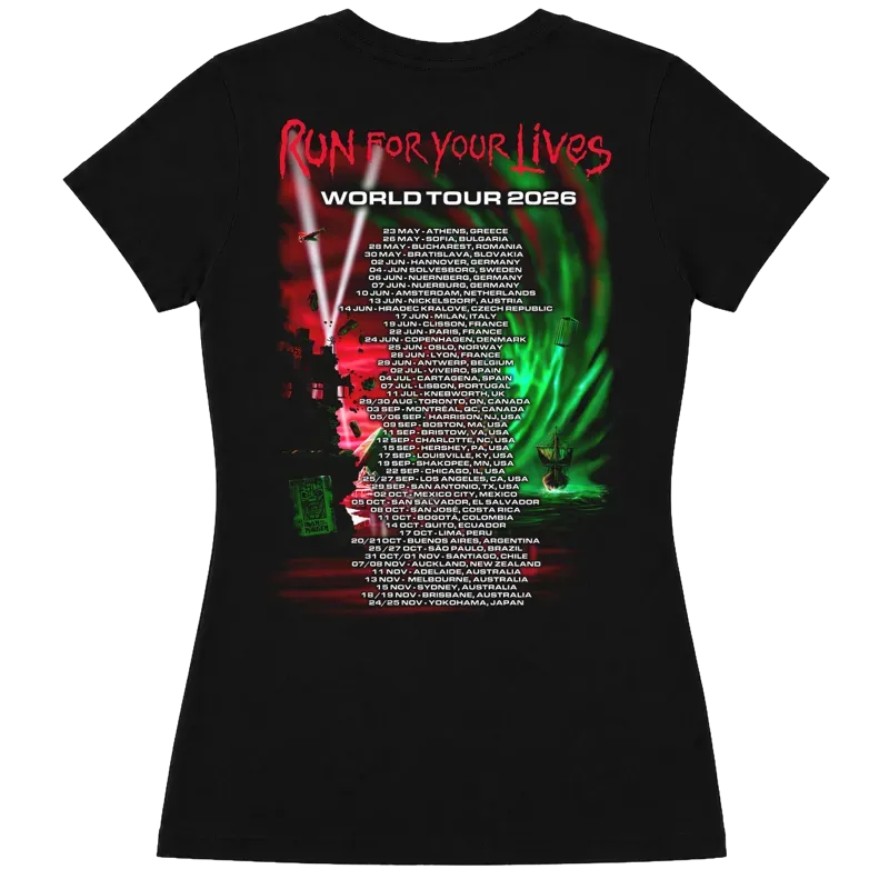 Iron Maiden Ladies Run For Your Lives 2026 Tour Tee