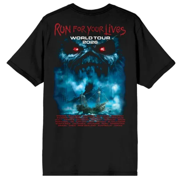 Iron Maiden Powerslave Mariner 2026 Tour Tee back
