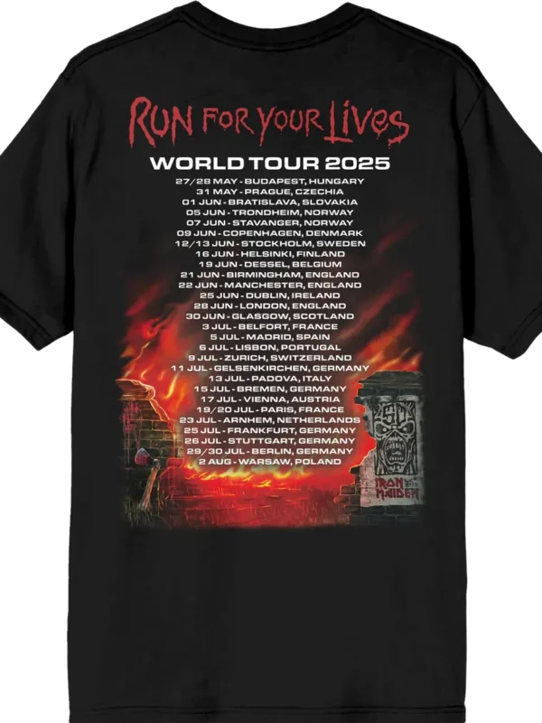 Iron Maiden Run For Your Lives 2025 Tour Tee