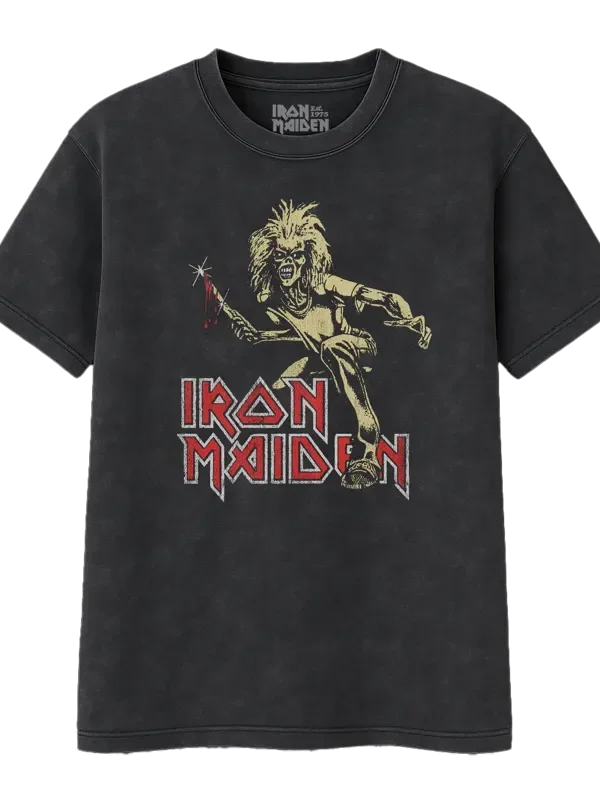 Iron Maiden Sanctuary Eddie 1980 Tour Vintage Black Tee