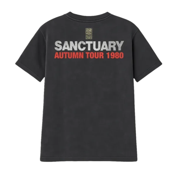 Iron Maiden Sanctuary Eddie 1980 Tour Vintage Black Tee