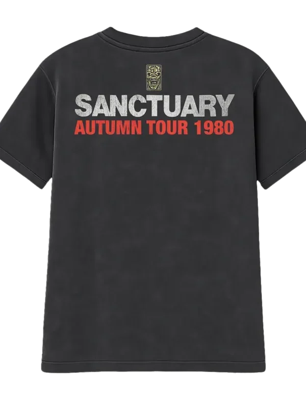 Iron Maiden Sanctuary Eddie 1980 Tour Vintage Black Tee
