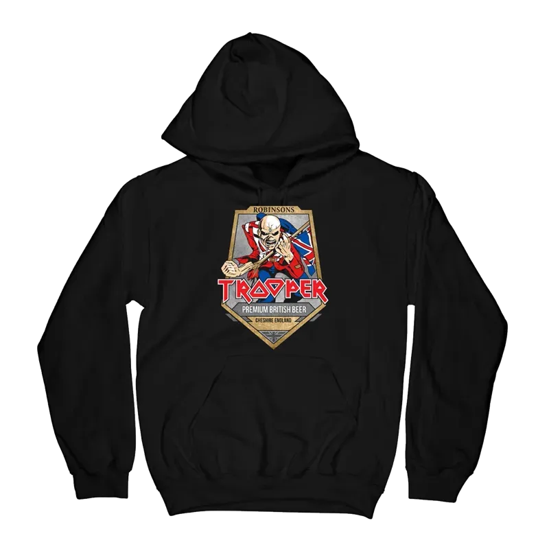Iron Maiden Trooper Label Black Pullover Hoodie
