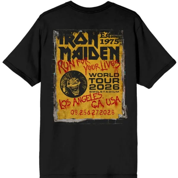 Iron Maiden Run For Your Lives 2026 Tour Los Angeles Tee