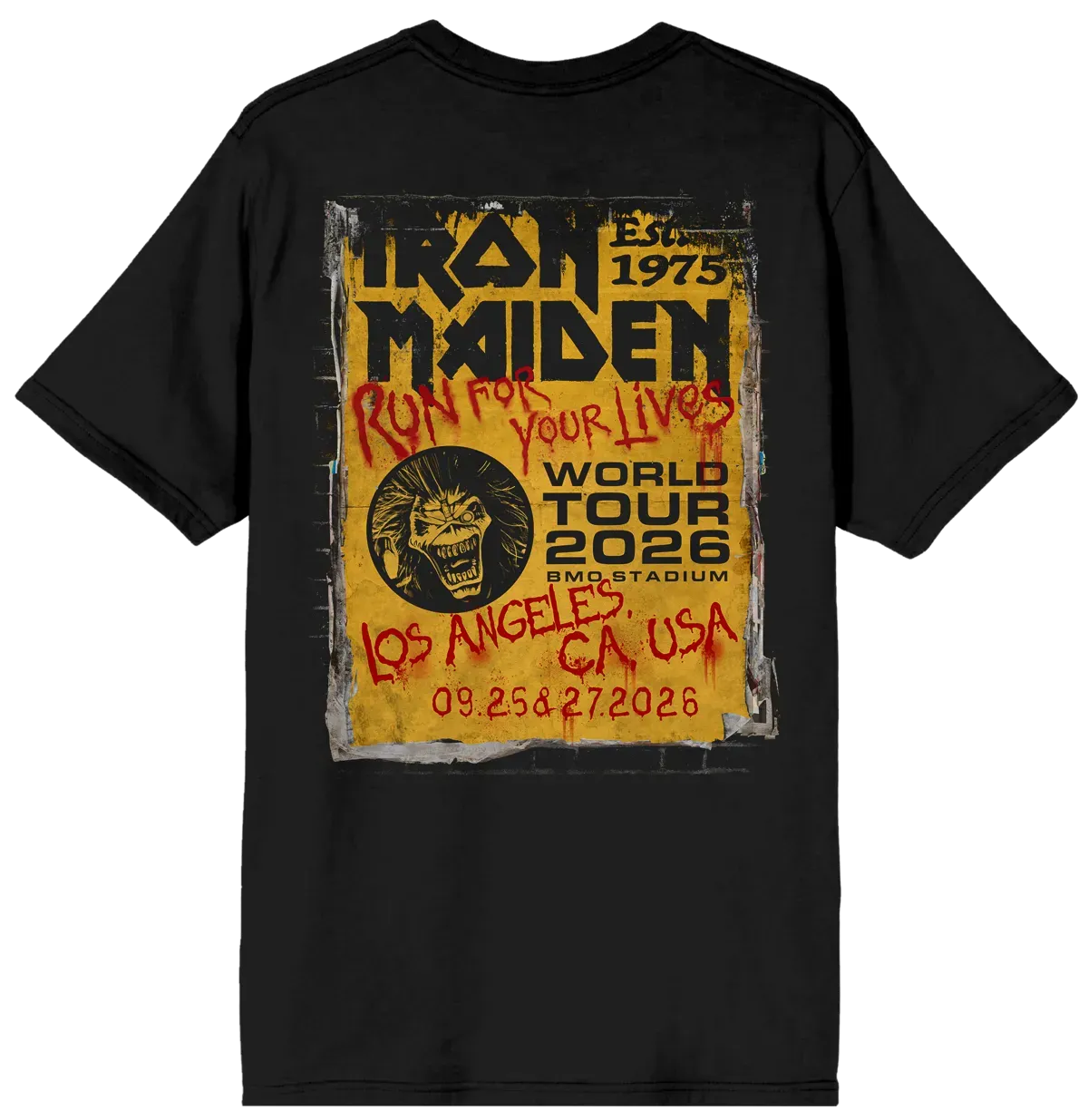 Iron Maiden Run For Your Lives 2026 Tour Los Angeles Tee