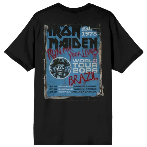 Iron Maiden Run For Your Lives 2026 Tour Brazil Tee