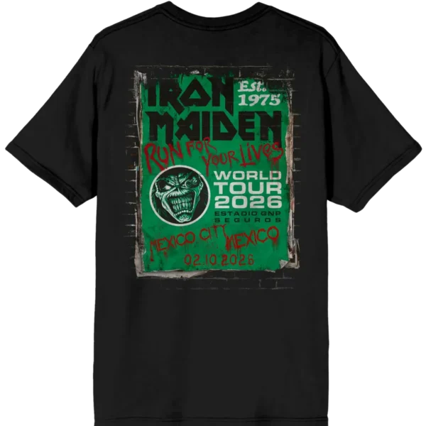 Iron Maiden Run For Your Lives 2026 Tour Mexico Tee